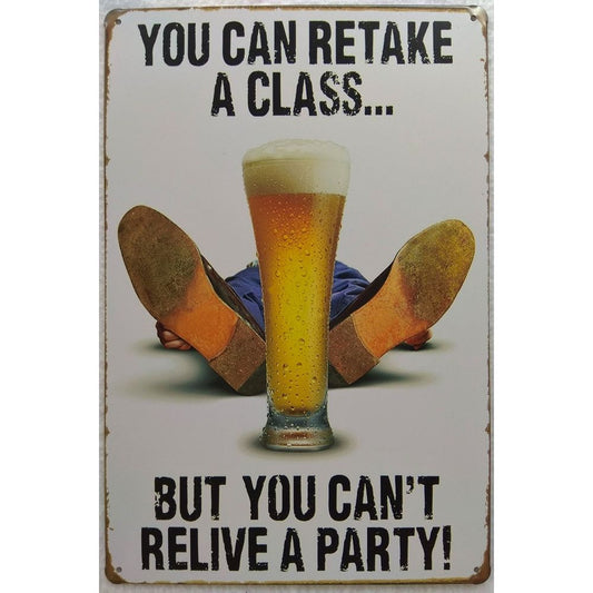 Chapa retro "Relive a Party" de 30cm. x 20cm.