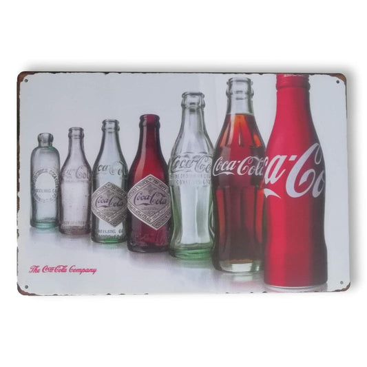 Chapa retro "Botellas" de 30cm. x 20cm.