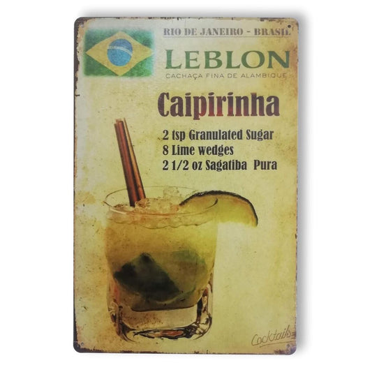 Chapa retro "Caipirinha" de 30cm. x 20cm.