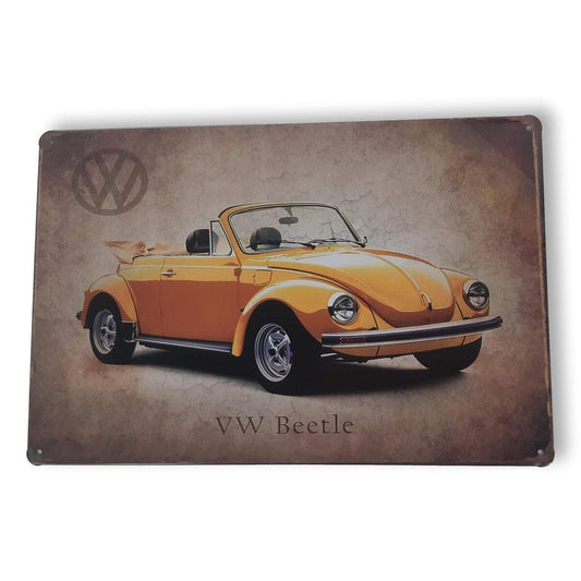 Chapa retro "VW Beetle" de 30cm. x 20cm.