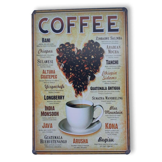 Chapa retro "Coffee" de 30cm. x 20cm.