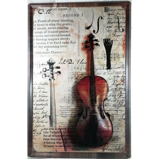 Chapa retro "Violin" de 60cm. x 40cm.