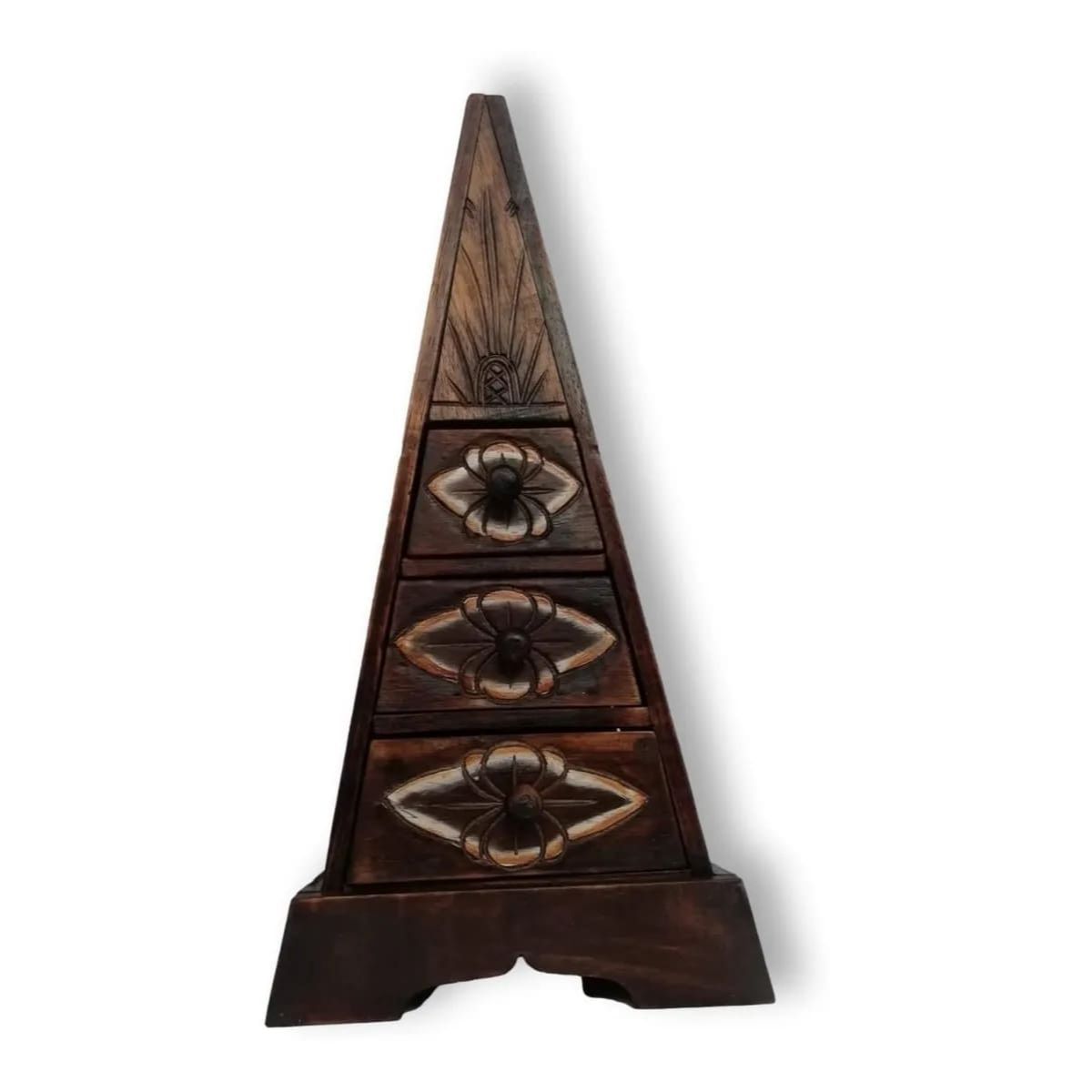 Piramide de Madera para guardar Bijouterie o Costurero