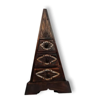 Piramide de Madera para guardar Bijouterie o Costurero