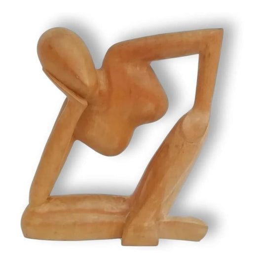 Escultura en madera "Hombre Pensador" de 20cm.